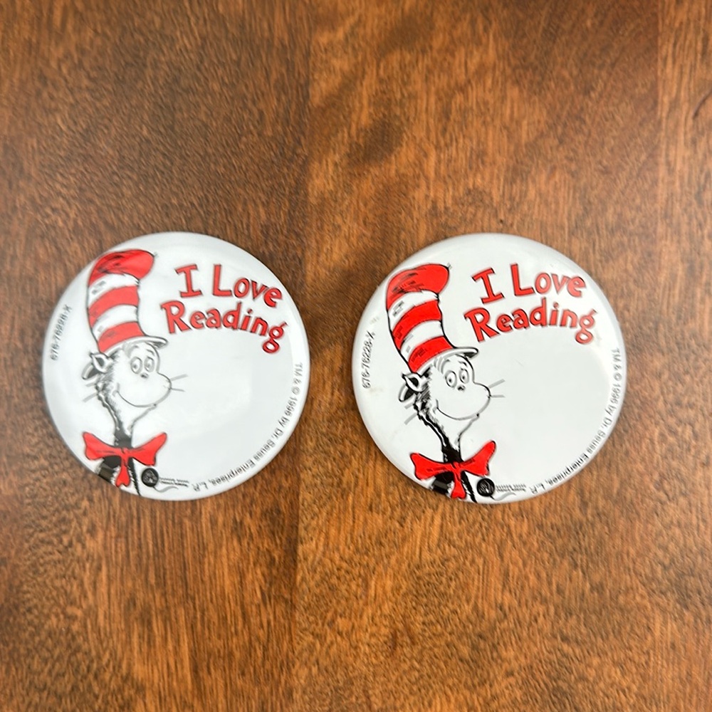 The Cat in the Hat - I Love Reading Buttons